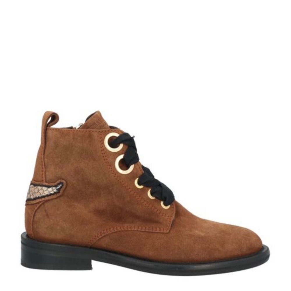 Zadig & Voltaire Brown Suede Lace-Up Ankle Boots